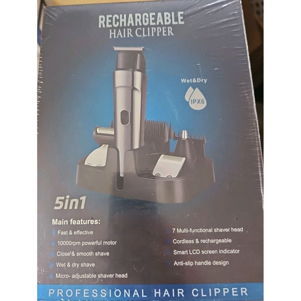 Hair clipper- 5 in 1 Kit Electric Razor, Hair Trimmer with LED Display SEALED